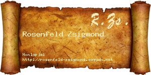 Rosenfeld Zsigmond névjegykártya