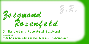 zsigmond rosenfeld business card